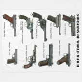 第二次世界大戦の脇腕 フリースブランケット (正面(横))