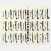 第二次世界大戦の航空機 フリースブランケット (正面(横))