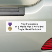 第二次世界大戦の英雄のある紫色、誇り高い孫… バンパーステッカー (車上)
