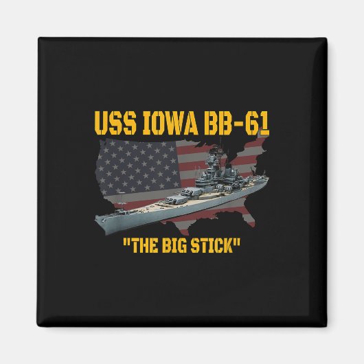 第二次世界大戦の軍艦Uss Iowa &第2次世界大戦Bb-61 Batt マグネット (正面)