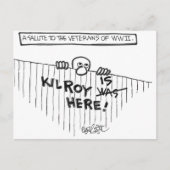 第二次世界大戦の退役軍人への敬礼（キルロイ） ポストカード (正面)