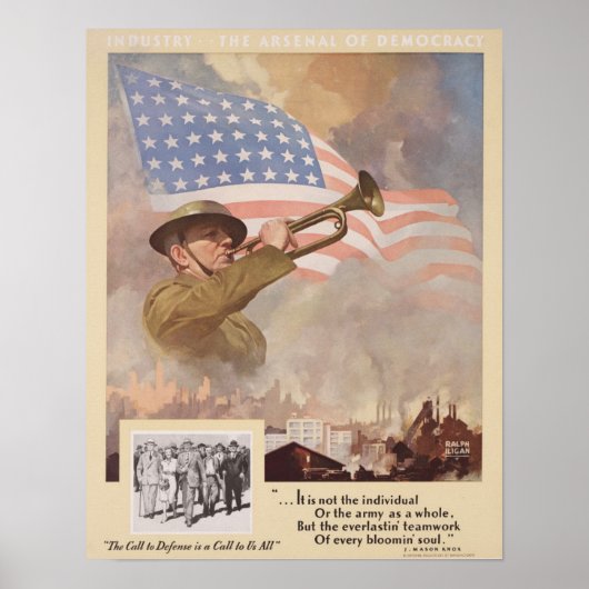 第二次世界大戦の防衛の呼び出し ポスター (正面)