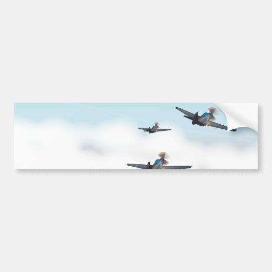 第二次世界大戦の飛行機 バンパーステッカー (正面)