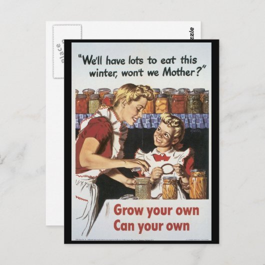 第二次世界大戦の食料を育てよう ポストカード (正面/裏面)