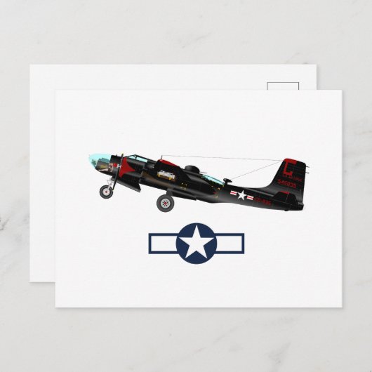 第二次世界大戦アメリカの飛行機 インビテーションポストカード (正面/裏面)