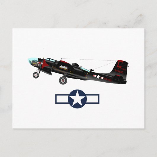 第二次世界大戦アメリカの飛行機 インビテーションポストカード (正面)