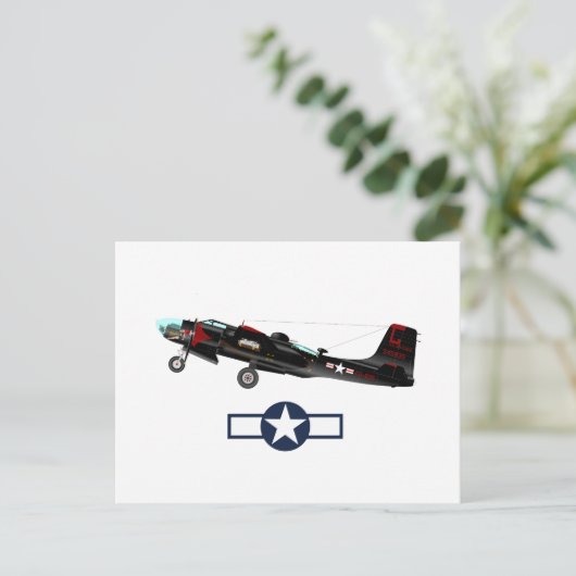 第二次世界大戦アメリカの飛行機 インビテーションポストカード (スタンド正面)