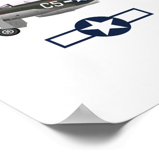 第二次世界大戦アメリカの飛行機 ポスター (角)