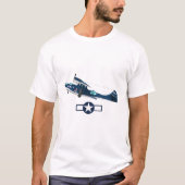 第二次世界大戦アメリカの飛行機 Tシャツ (正面)