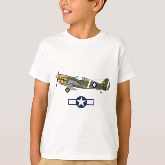 第二次世界大戦アメリカの飛行機 Tシャツ (正面)
