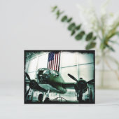 第二次世界大戦アメリカ国旗の愛国的はがき ポストカード (スタンド正面)