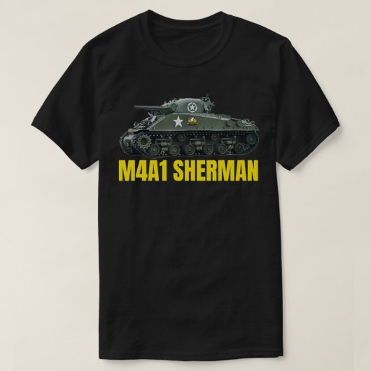 第二次世界大戦アメリカ戦車M4A2シャーマン記念品 Tシャツ (デザイン正面)
