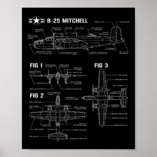 第二次世界大戦アメリカ航空機B-25ミッチェル爆撃機 ポスター