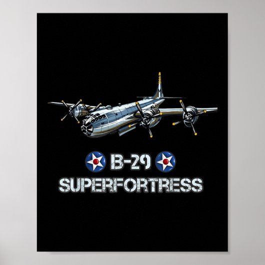 第二次世界大戦アメリカ航空機Wwii B-29スーパーフォーター ポスター (正面)
