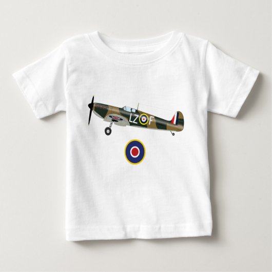 第二次世界大戦イギリスの飛行機 ベビーTシャツ (正面)