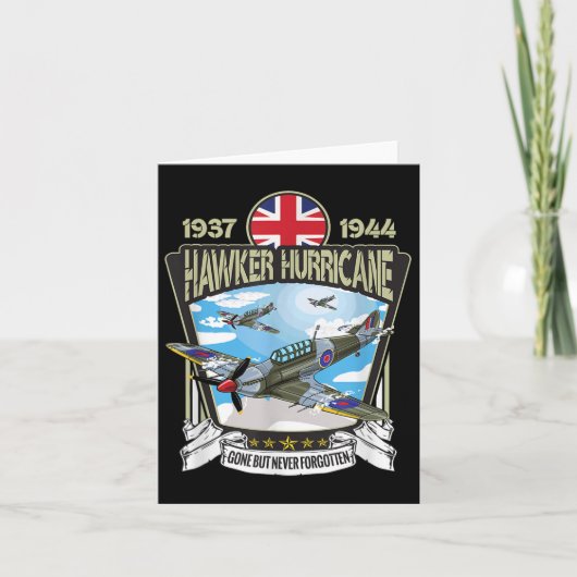 第二次世界大戦イギリス航空機ホーカーハリケーンFigh カード (正面)