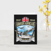 第二次世界大戦イギリス航空機ホーカーハリケーンFigh カード (黄色い花)