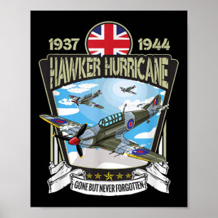 第二次世界大戦イギリス航空機ホーカーハリケーンFigh ポスター