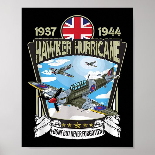 第二次世界大戦イギリス航空機ホーカーハリケーンFigh ポスター (正面)
