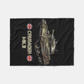 第二次世界大戦イギリス軍タンク十字軍Mk.3ギフト フリースブランケット (正面(横))