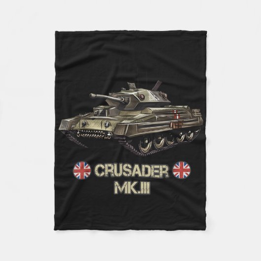第二次世界大戦イギリス軍タンク十字軍Mk.3ギフト フリースブランケット (正面)