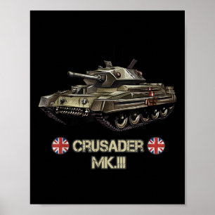 第二次世界大戦イギリス軍タンク十字軍Mk.3ギフト ポスター