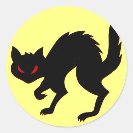 第二次世界大戦エアクラフト黒猫ステッカーアート ラウンドシール (正面)