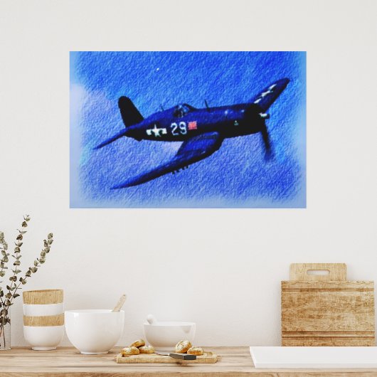 第二次世界大戦コルセア黒羊隊 ポスター (キッチン)