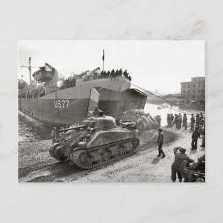 第二次世界大戦シャーマン戦車がアンツィオに上陸 ポストカード