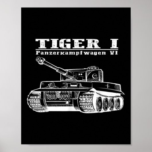第二次世界大戦ドイツの戦車タイガーIパンゼルカンファグ ポスター (正面)