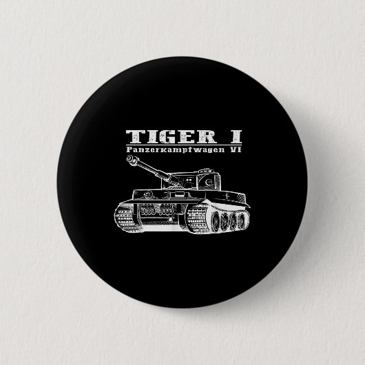 第二次世界大戦ドイツの戦車タイガーIパンゼルカンファグ 缶バッジ (正面)