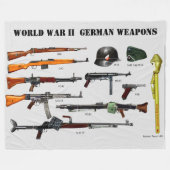 第二次世界大戦ドイツ兵器 フリースブランケット (正面(横))