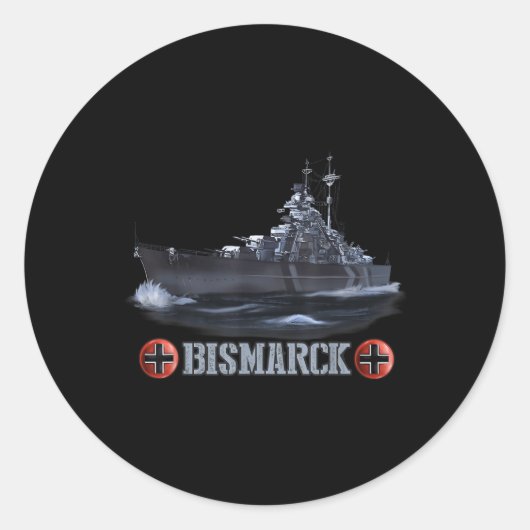 第二次世界大戦ドイツ戦艦ビスマーク ラウンドシール (正面)