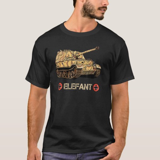 第二次世界大戦ドイツ戦車駆逐艦エレファントメモラビ Tシャツ (正面)