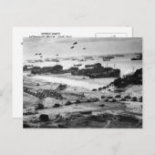 第二次世界大戦ノルマンディービーチ用品が納入される ポストカード (正面/裏面)