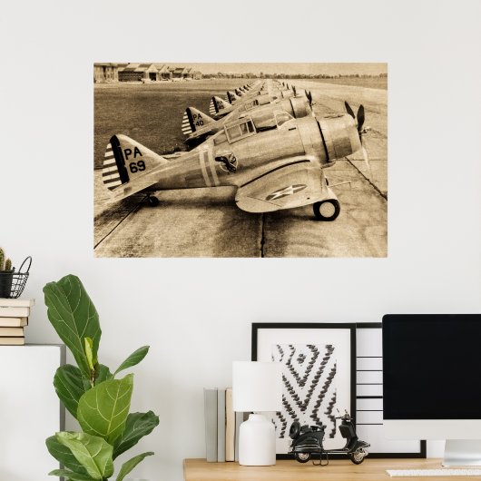 第二次世界大戦ファイター飛行機セベルスキーP-35s ポスター (ホームオフィス)