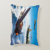 第二次世界大戦ファイター飛行機ルンバーピローデザイン アクセントクッション (裏面(縦))