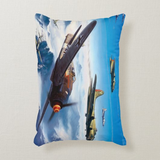 第二次世界大戦ファイター飛行機ルンバーピローデザイン アクセントクッション (正面(垂直))