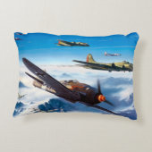 第二次世界大戦ファイター飛行機ルンバーピローデザイン アクセントクッション (裏面)