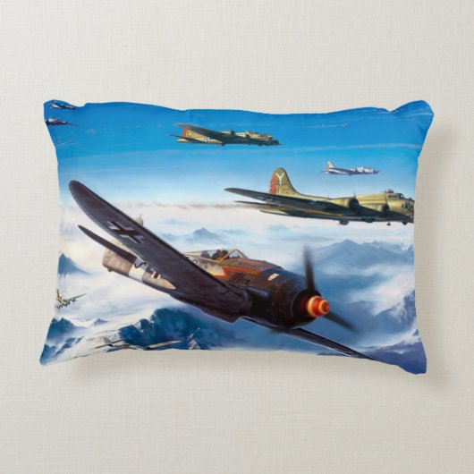 第二次世界大戦ファイター飛行機ルンバーピローデザイン アクセントクッション (裏面)