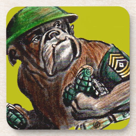 第二次世界大戦ブルドッグの兵士Sgt.ローバー コースター (正面)