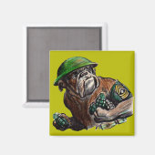 第二次世界大戦ブルドッグの兵士Sgt.ローバー マグネット (正面/裏面)