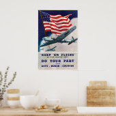 第二次世界大戦ポスター アメリカ空軍 Keep Them Flying ポスター (キッチン)