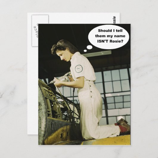 第二次世界大戦ロージー工場労働者デザイン ポストカード (正面/裏面)
