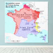 第二次世界大戦中のフランス占領地域 キャンバスプリント (インサイチュ (ウッドフロア))