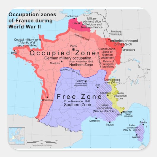 第二次世界大戦中のフランス占領地域 スクエアシール (正面)