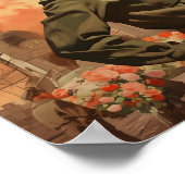 第二次世界大戦中の女性飛行機姿 ポスター (角)