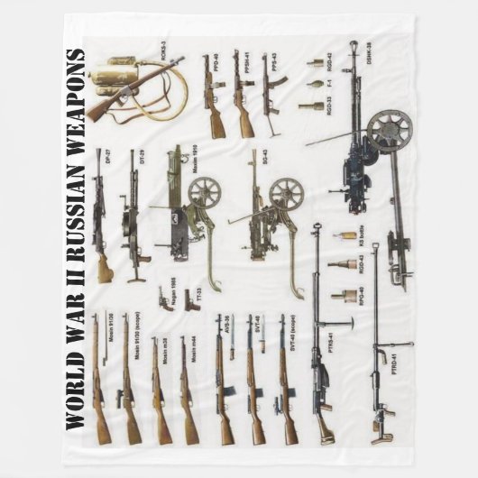 第二次世界大戦兵ロシアの器 フリースブランケット (正面)