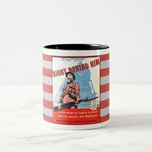 第二次世界大戦初期のポスター鉄道 ツートーンマグカップ (中央)