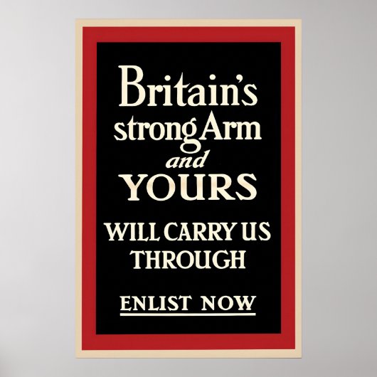第二次世界大戦募兵ポスター イギリスの強き腕 ポスター (正面)